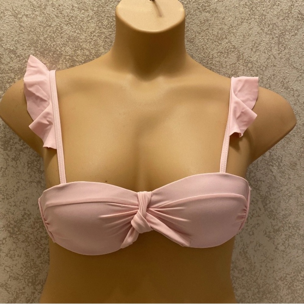 SHEIN Pink Ruffle Bikini Top